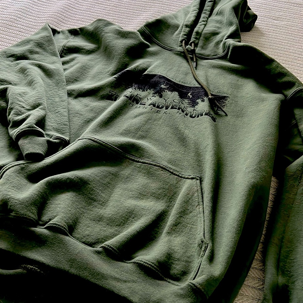 Unisex sage green hoodie with front pocket 
Drawstring hoodie 
Heavy duty